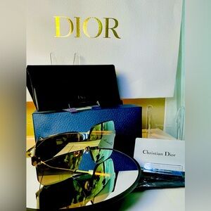 Christian Dior Color Quake 1 Sunglasses | Gold Lens Shield | New with Case & Box